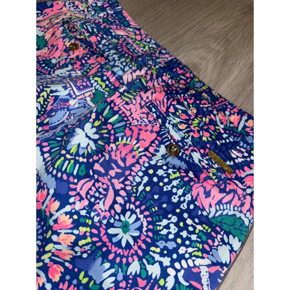 Lilly Pulitzer Callahan Shorts Blue Pink Floral Paisley Chino Size 6 RN88189 - Picture 10 of 12